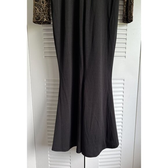 Shein Curve Women's Black & Metallic Gold Long Dress Size 0XL Party Formal - Picture 7 of 7